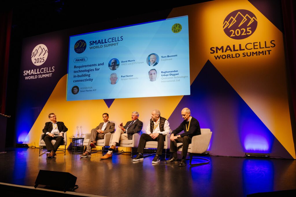 Tom Bennett participating in a panel discussion at the Small Cell World Summit